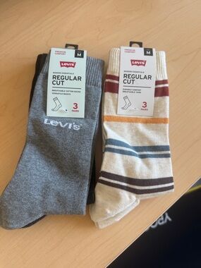 Two 3-packs New w/ Tags Levi's Men's Dress Socks